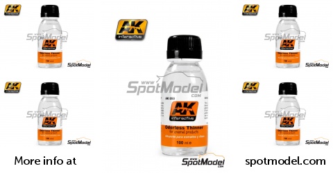 AK Interactive AK050: Thinner Odorless thinner for enamel and oil paints 1  x 100ml (ref. AK-050)