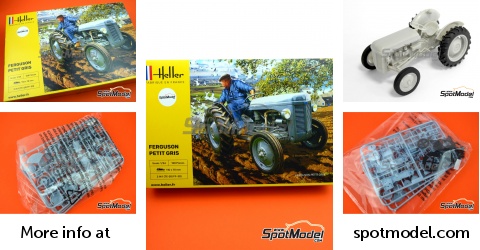 Maquette Tracteur Heller Ferguson TE-20 Petit Gris - Échelle 1/24 - Neuf En Boîte