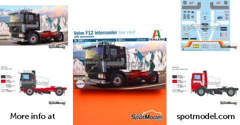 1/24 VOLVO F12 Intercooler Turbo 6 Violet Maquette Camion Italeri EUR