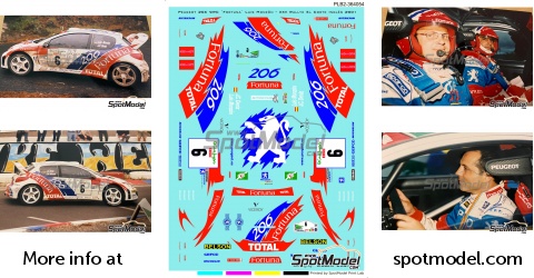 DECALS 1/24 REF 0411 PEUGEOT 206 WRC GRONHOLM RALLYE MONTE CARLO 2002 RALLY 