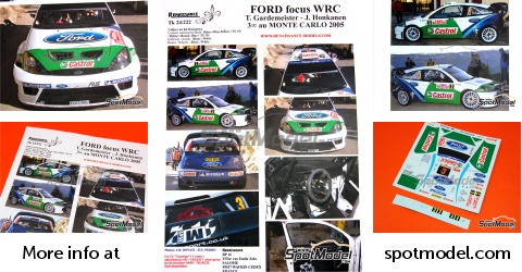 Décalcomanies 1/32 Ford Focus WRC Monte Carlo 2000 - McRae Ou Sainz - Neuf Pour Maquette