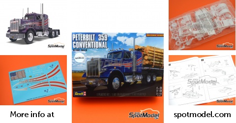 Revell Peterbilt 359 85-1506 Tracteur conventionnel 1/25 Kit de construction de 116 pièces Niveau 4