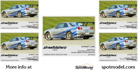 STREETBLISTERS Paints - Nissan skyline GT-R R34 Silver (Fast & Furious)  SB30-0326