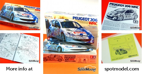 Tamiya 1/24 Peugeot Esso 206 WRC Rally ’99 – Plastic Model Kit, Unassembled, 24221