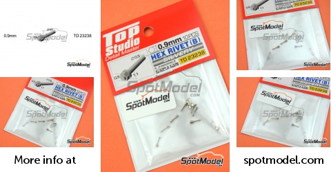 Rivets Hexagonaux 0.9 Mm Argentés - Top Studio Référence TD23238 - Neufs
