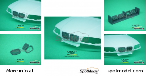 USCP 24A077: Detail 1/24 scale - BMW 320i E46 Front Grill Early Type - for Nunu  references PN24007, NU-24007, PN24033, NU-24033, PN24033.OUTLET and PN24041  (ref. 24A077)