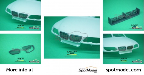 USCP 24A078: Detail 1/24 scale - BMW 320i E46 Front Grill Late Type - for  Nunu references PN24007, NU-24007, PN24033, NU-24033, PN24033.OUTLET and  PN24041 (ref. 24A078)