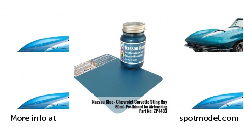 Zero Paints Nassau Blue Paint - 1965 Chevrolet Corvette 60ml (Revell Kit)