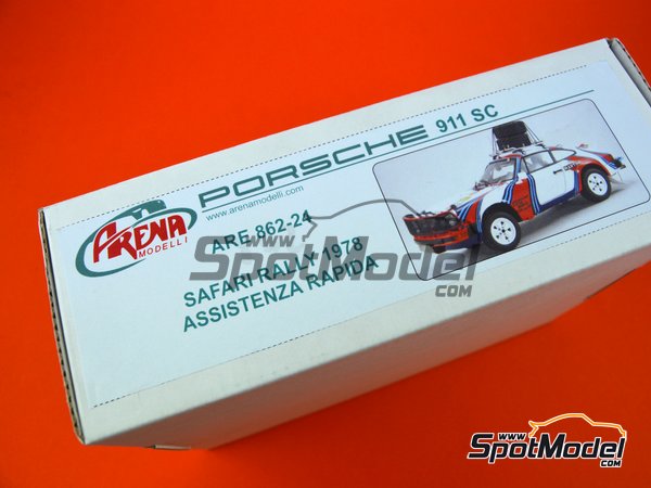 Image 2: Porsche 911SC Martini Racing - Safari Rally 1978 | Model car kit in 1/24 scale manufactured by Arena (ref. ARE862-24) Image 2: Porsche 911SC Martini Racing - Safari Rally 1978 | Model car kit in 1/24 scale manufactured by Arena (ref. ARE862-24)