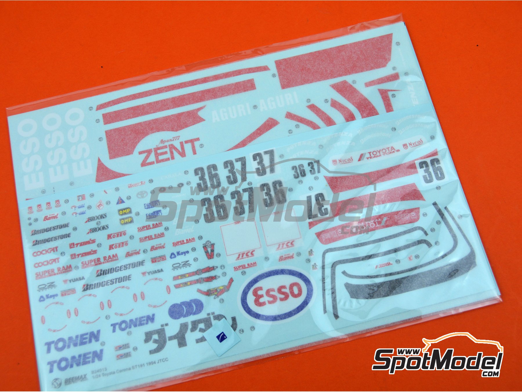 Image 11: Toyota Corona ST191 Zent - Japan Touring Car Championship (JTCC) 1994 | Model car kit in 1/24 scale manufactured by Beemax Model Kits (ref. B24013) Image 11: Toyota Corona ST191 Zent - Japan Touring Car Championship (JTCC) 1994 | Model car kit in 1/24 scale manufactured by Beemax Model Kits (ref. B24013)