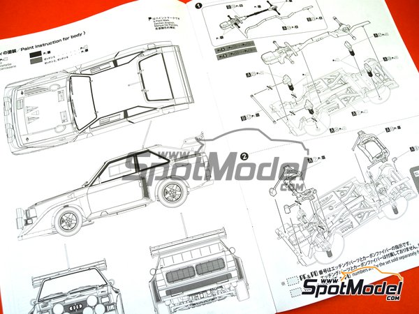 Image 26: Audi Quattro Sport S1 Group B HB Audi Team - Montecarlo Rally - Rallye Automobile de Monte-Carlo 1985 | Model car kit in 1/24 scale manufactured by Beemax Model Kits (ref. B24017, also 4905083103982 and 103982) Image 26: Audi Quattro Sport S1 Group B HB Audi Team - Montecarlo Rally - Rallye Automobile de Monte-Carlo 1985 | Model car kit in 1/24 scale manufactured by Beemax Model Kits (ref. B24017, also 4905083103982 and 103982)