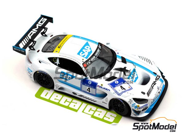 Image 4: Mercedes AMG GT3 AMG Team Black Falcon - 24 Hours Nürburgring 2016 | Marking / livery in 1/24 scale manufactured by Decalcas (ref. DCL-DEC010) Image 4: Mercedes AMG GT3 AMG Team Black Falcon - 24 Hours Nürburgring 2016 | Marking / livery in 1/24 scale manufactured by Decalcas (ref. DCL-DEC010)
