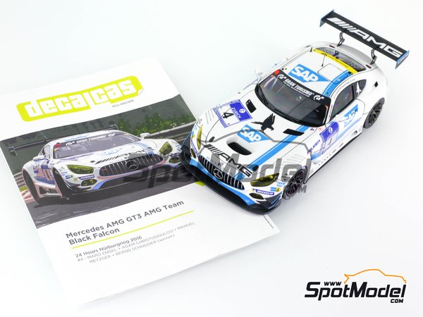 Image 15: Mercedes AMG GT3 AMG Team Black Falcon - 24 Hours Nürburgring 2016 | Marking / livery in 1/24 scale manufactured by Decalcas (ref. DCL-DEC010) Image 15: Mercedes AMG GT3 AMG Team Black Falcon - 24 Hours Nürburgring 2016 | Marking / livery in 1/24 scale manufactured by Decalcas (ref. DCL-DEC010)