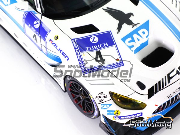 Image 22: Mercedes AMG GT3 AMG Team Black Falcon - 24 Hours Nürburgring 2016 | Marking / livery in 1/24 scale manufactured by Decalcas (ref. DCL-DEC010) Image 22: Mercedes AMG GT3 AMG Team Black Falcon - 24 Hours Nürburgring 2016 | Marking / livery in 1/24 scale manufactured by Decalcas (ref. DCL-DEC010)