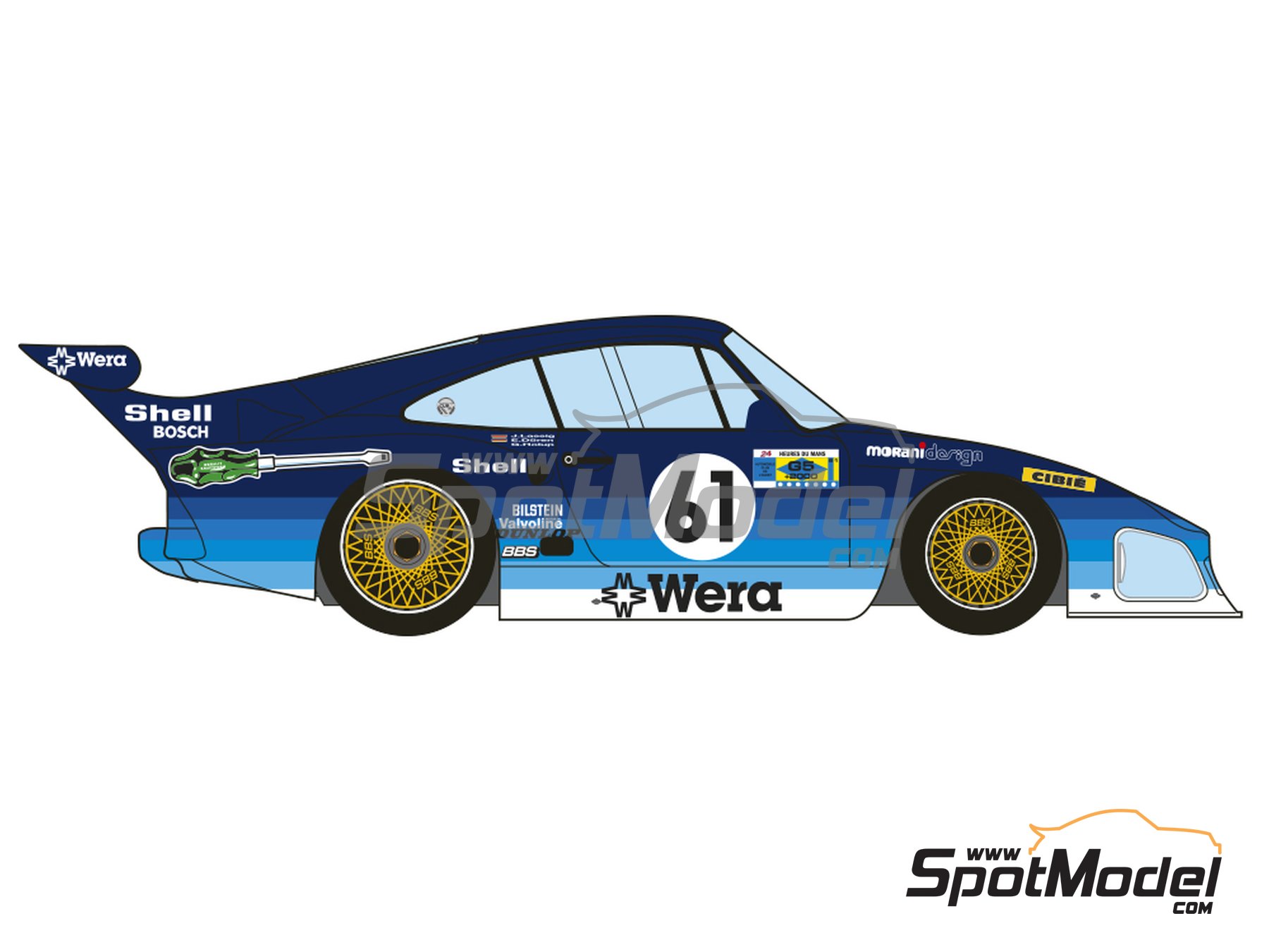 Image 3: Porsche Kremer 935 K3 Equipo Wera Weissberg patrocinado por Wera Weissberg - 24 Horas de Le Mans 1981 | Decoración en escala 1/24 fabricado por Decalcas (ref. DCL-DEC036) Image 3: Porsche Kremer 935 K3 Equipo Wera Weissberg patrocinado por Wera Weissberg - 24 Horas de Le Mans 1981 | Decoración en escala 1/24 fabricado por Decalcas (ref. DCL-DEC036)