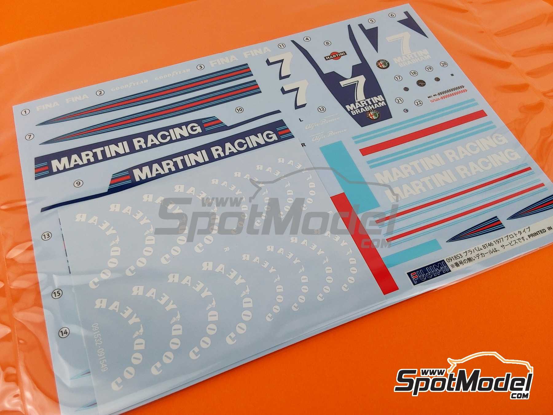 Image 9: Brabham BT46 Prototype sponsored by Martini Racing - 1977 | Car scale model kit in 1/20 scale manufactured by Fujimi (ref. FJ091853, also 4968728091853, 09185 and GP-58) Image 9: Brabham BT46 Prototype sponsored by Martini Racing - 1977 | Car scale model kit in 1/20 scale manufactured by Fujimi (ref. FJ091853, also 4968728091853, 09185 and GP-58)
