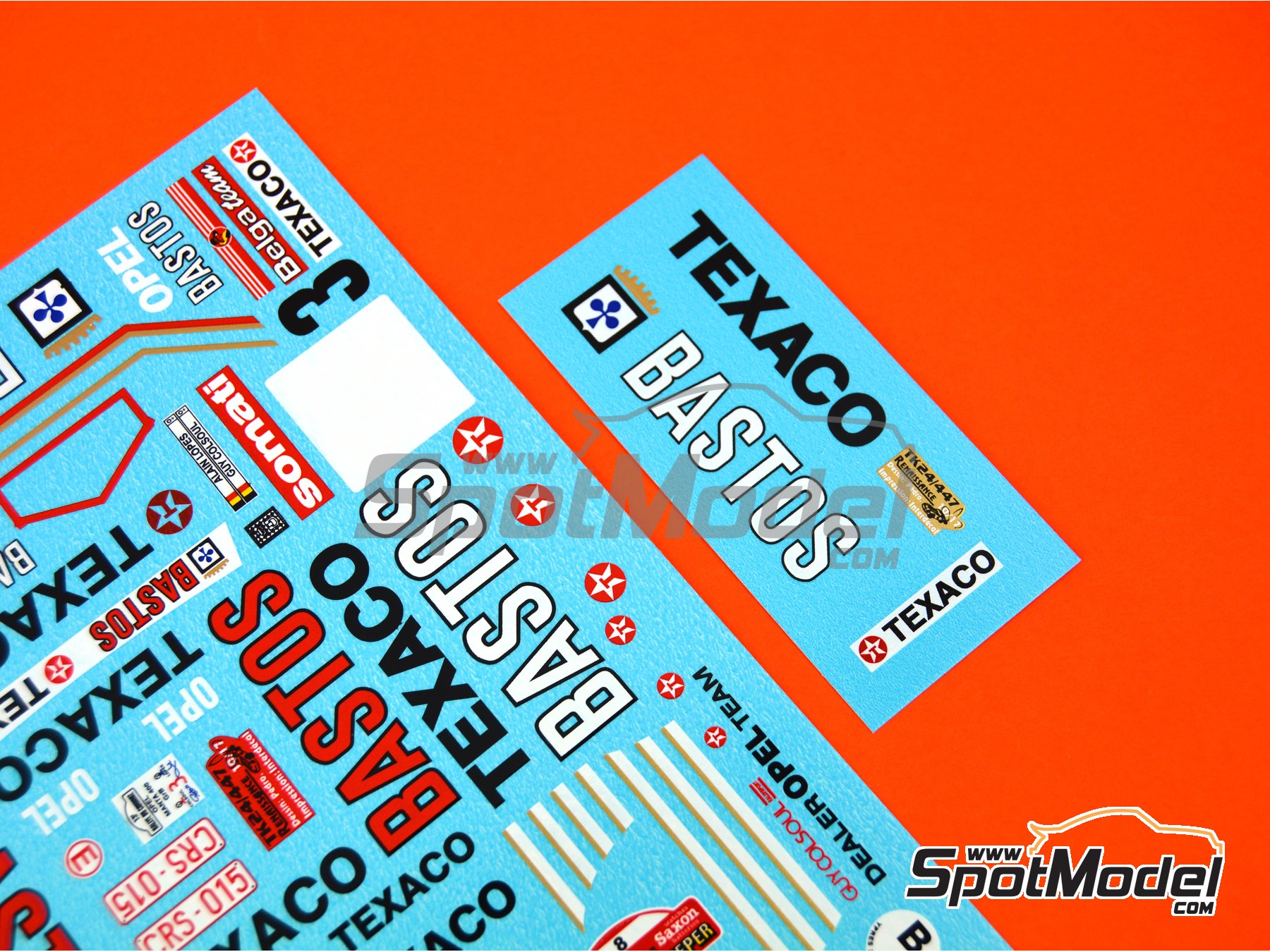 Image 4: Opel Manta 400 Group B Texaco Bastos - Condroz Rally, Ypres Rally 1986 | Marking / livery in 1/24 scale manufactured by Renaissance Models (ref. TK24-447) Image 4: Opel Manta 400 Group B Texaco Bastos - Condroz Rally, Ypres Rally 1986 | Marking / livery in 1/24 scale manufactured by Renaissance Models (ref. TK24-447)