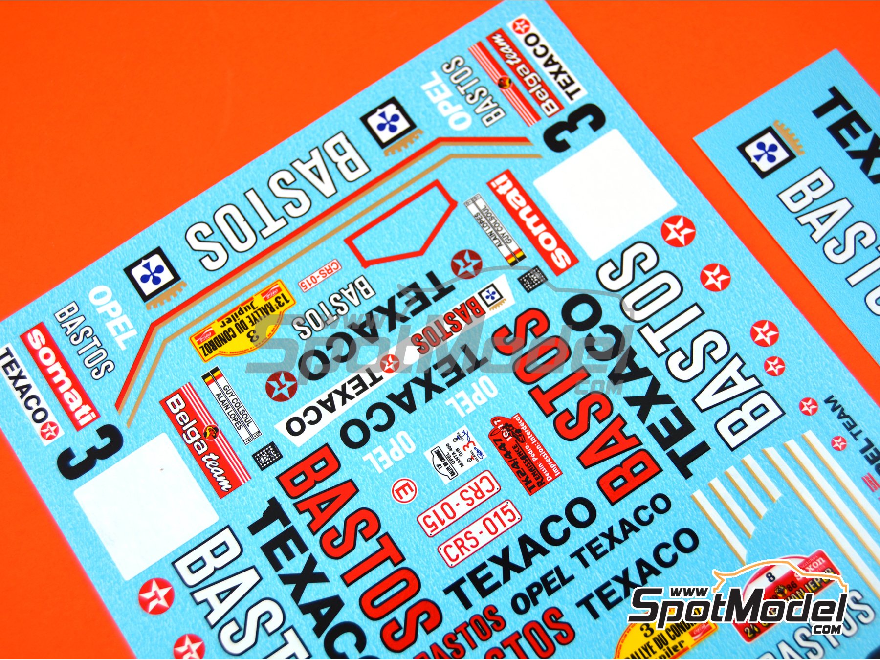 Image 5: Opel Manta 400 Group B Texaco Bastos - Condroz Rally, Ypres Rally 1986 | Marking / livery in 1/24 scale manufactured by Renaissance Models (ref. TK24-447) Image 5: Opel Manta 400 Group B Texaco Bastos - Condroz Rally, Ypres Rally 1986 | Marking / livery in 1/24 scale manufactured by Renaissance Models (ref. TK24-447)