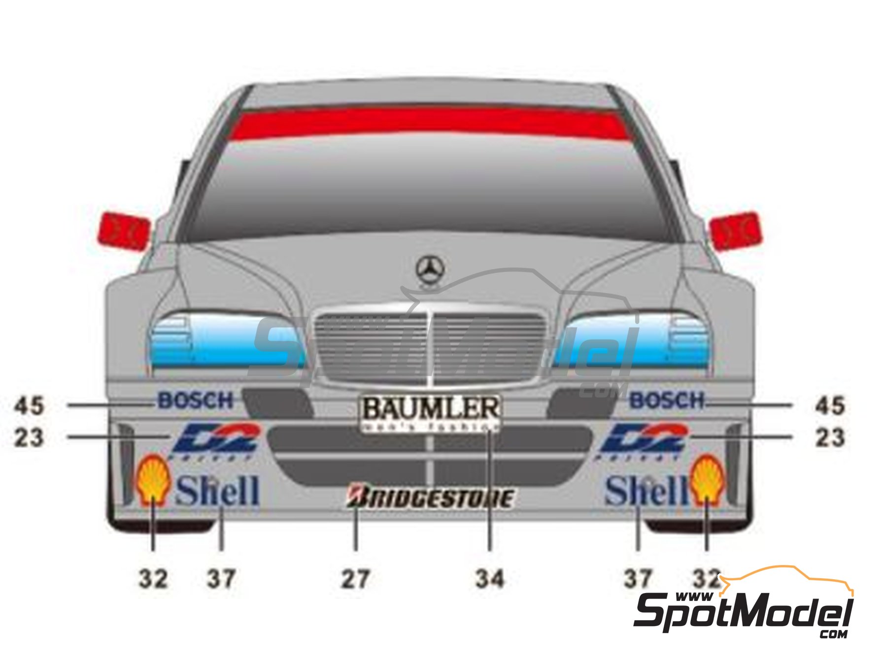 Image 4: AMG Mercedes C-Class sponsored by D2 Privat - DTM - Deutsche Tourenwagen Masters 1994 | Marking / livery in 1/24 scale manufactured by SK Decals (ref. SK-24127, also SK24127) Image 4: AMG Mercedes C-Class sponsored by D2 Privat - DTM - Deutsche Tourenwagen Masters 1994 | Marking / livery in 1/24 scale manufactured by SK Decals (ref. SK-24127, also SK24127)