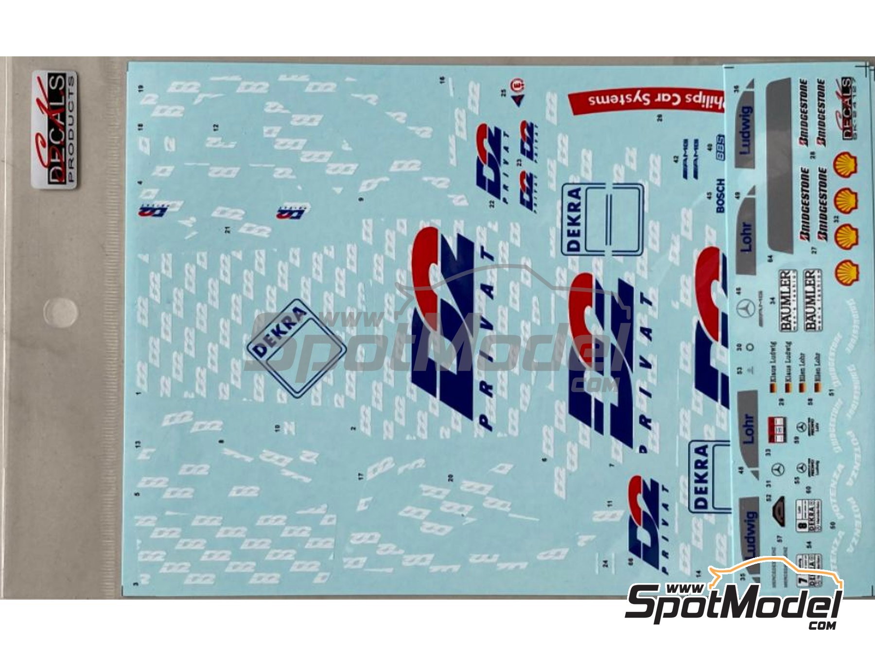 Image 6: AMG Mercedes C-Class sponsored by D2 Privat - DTM - Deutsche Tourenwagen Masters 1994 | Marking / livery in 1/24 scale manufactured by SK Decals (ref. SK-24127, also SK24127) Image 6: AMG Mercedes C-Class sponsored by D2 Privat - DTM - Deutsche Tourenwagen Masters 1994 | Marking / livery in 1/24 scale manufactured by SK Decals (ref. SK-24127, also SK24127)