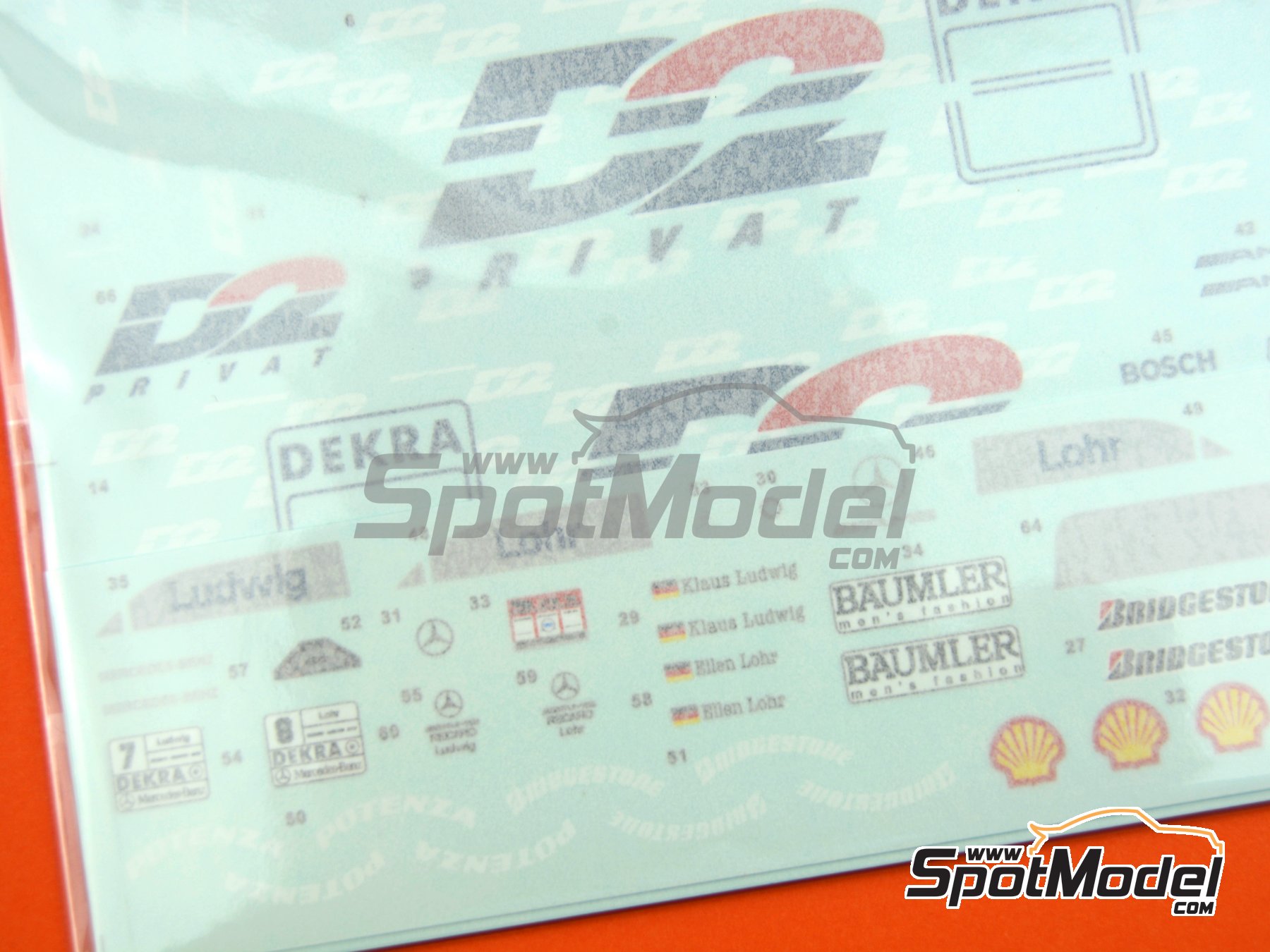 Image 11: AMG Mercedes C-Class sponsored by D2 Privat - DTM - Deutsche Tourenwagen Masters 1994 | Marking / livery in 1/24 scale manufactured by SK Decals (ref. SK-24127, also SK24127) Image 11: AMG Mercedes C-Class sponsored by D2 Privat - DTM - Deutsche Tourenwagen Masters 1994 | Marking / livery in 1/24 scale manufactured by SK Decals (ref. SK-24127, also SK24127)