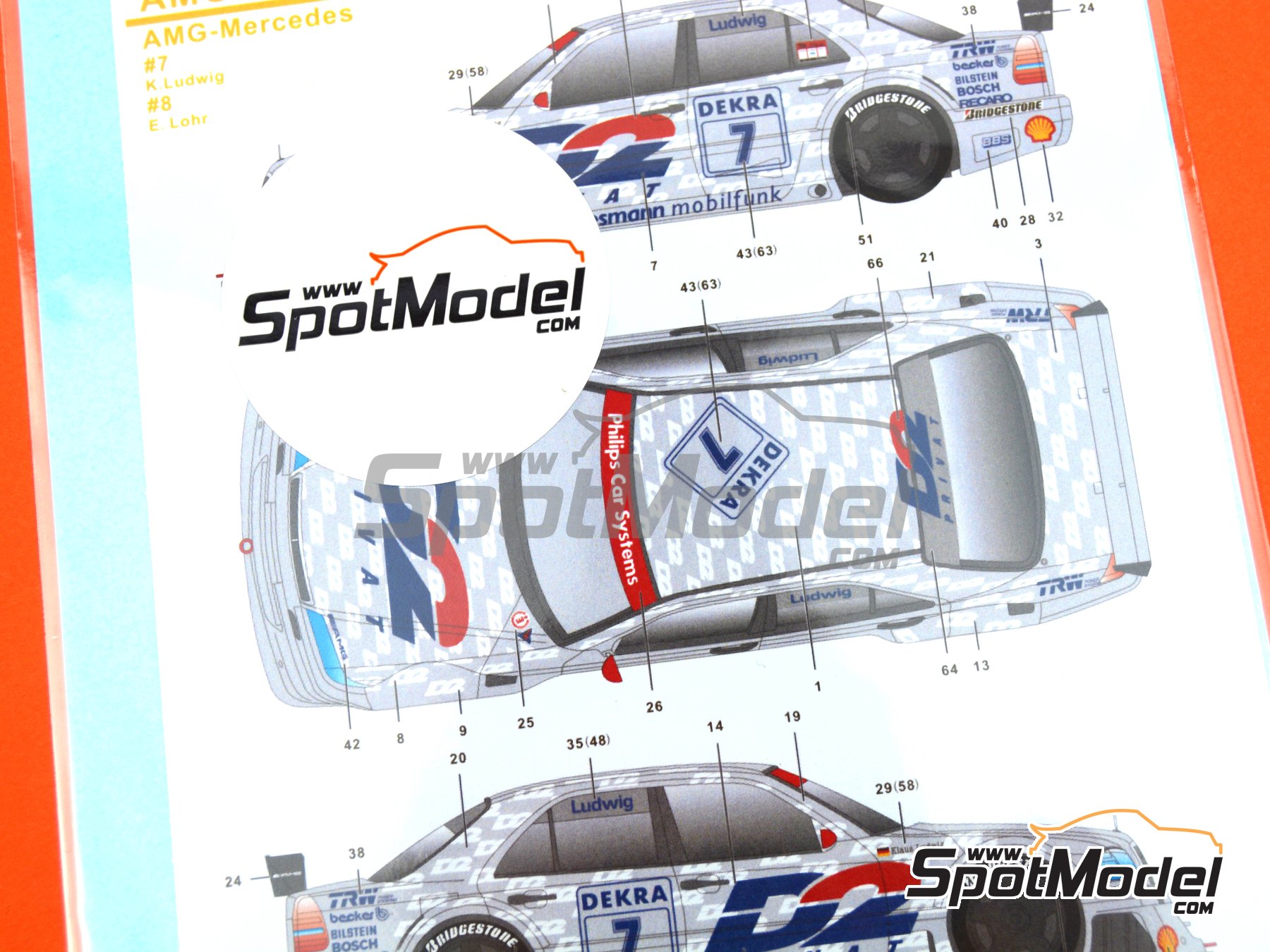Image 14: AMG Mercedes C-Class sponsored by D2 Privat - DTM - Deutsche Tourenwagen Masters 1994 | Marking / livery in 1/24 scale manufactured by SK Decals (ref. SK-24127, also SK24127) Image 14: AMG Mercedes C-Class sponsored by D2 Privat - DTM - Deutsche Tourenwagen Masters 1994 | Marking / livery in 1/24 scale manufactured by SK Decals (ref. SK-24127, also SK24127)