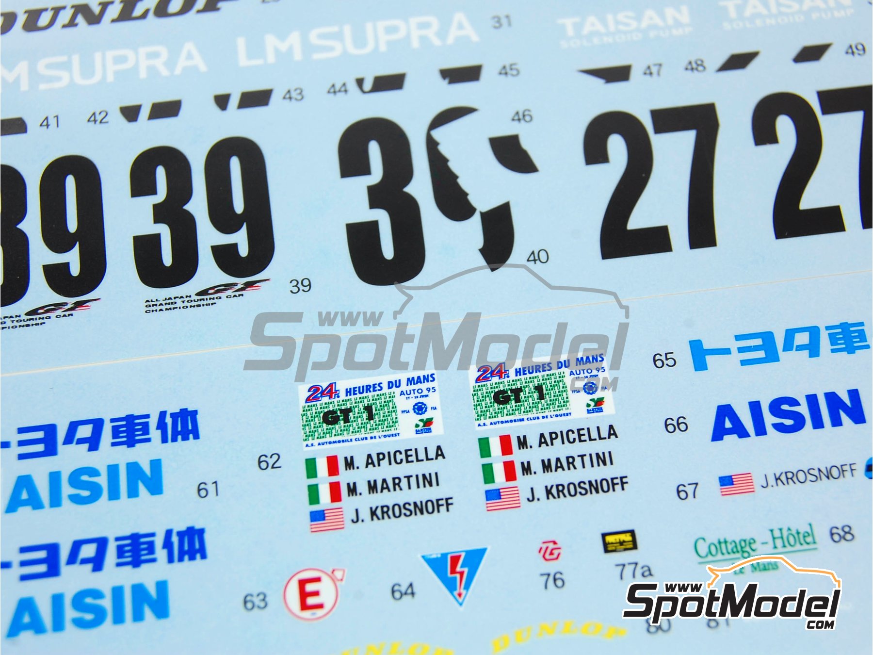 Image 5: Toyota Supra GT Aisin - 24 Hours Le Mans 1995 | Marking / livery in 1/24 scale manufactured by Shunko Models (ref. SHK-D161) Image 5: Toyota Supra GT Aisin - 24 Hours Le Mans 1995 | Marking / livery in 1/24 scale manufactured by Shunko Models (ref. SHK-D161)