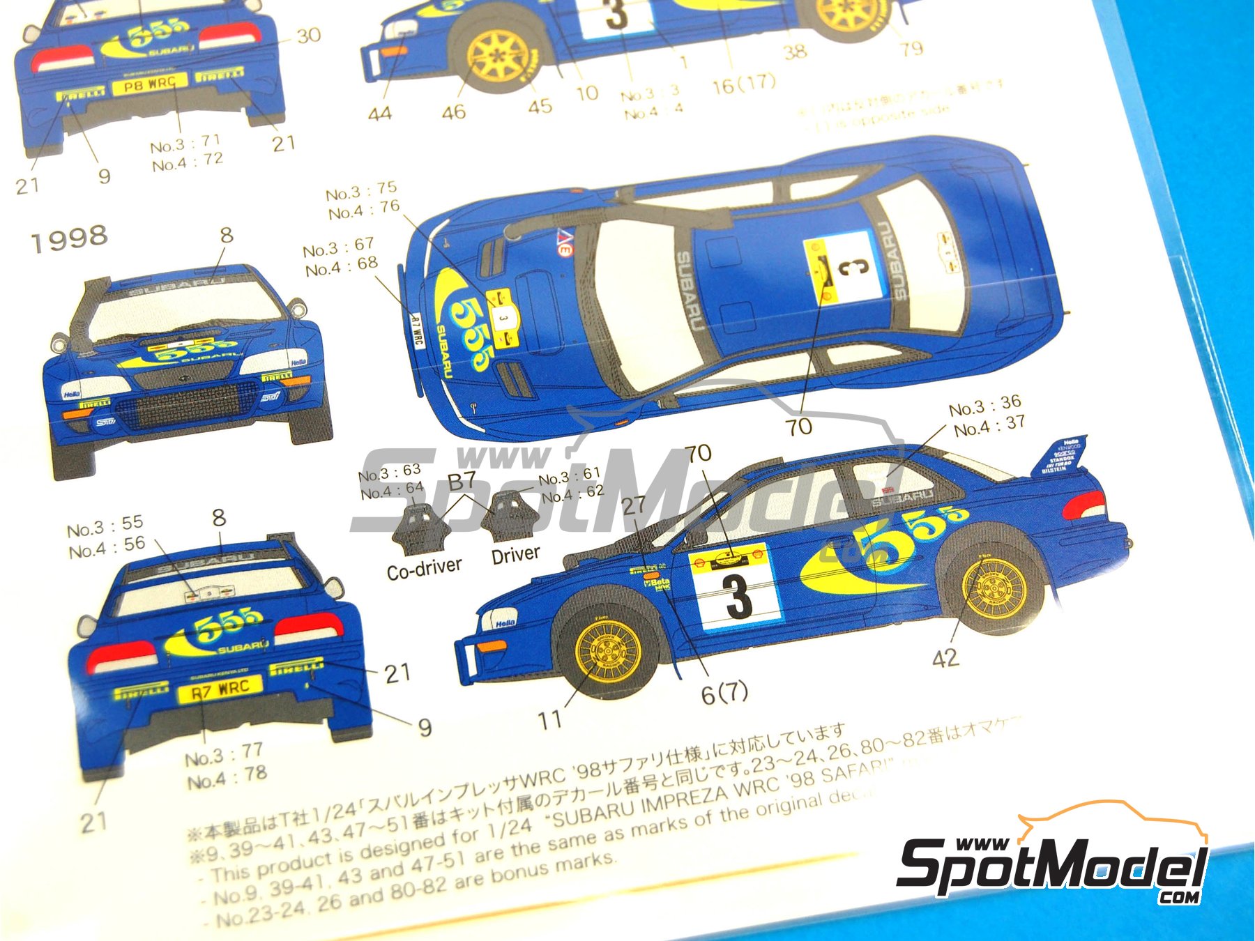 Image 4: Subaru Impreza WRC 555 - Safari Rally 1997 and 1998 | Marking / livery in 1/24 scale manufactured by Shunko Models (ref. SHK-D225) Image 4: Subaru Impreza WRC 555 - Safari Rally 1997 and 1998 | Marking / livery in 1/24 scale manufactured by Shunko Models (ref. SHK-D225)