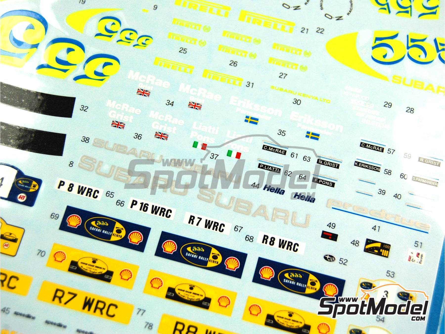 Image 7: Subaru Impreza WRC 555 - Safari Rally 1997 and 1998 | Marking / livery in 1/24 scale manufactured by Shunko Models (ref. SHK-D225) Image 7: Subaru Impreza WRC 555 - Safari Rally 1997 and 1998 | Marking / livery in 1/24 scale manufactured by Shunko Models (ref. SHK-D225)