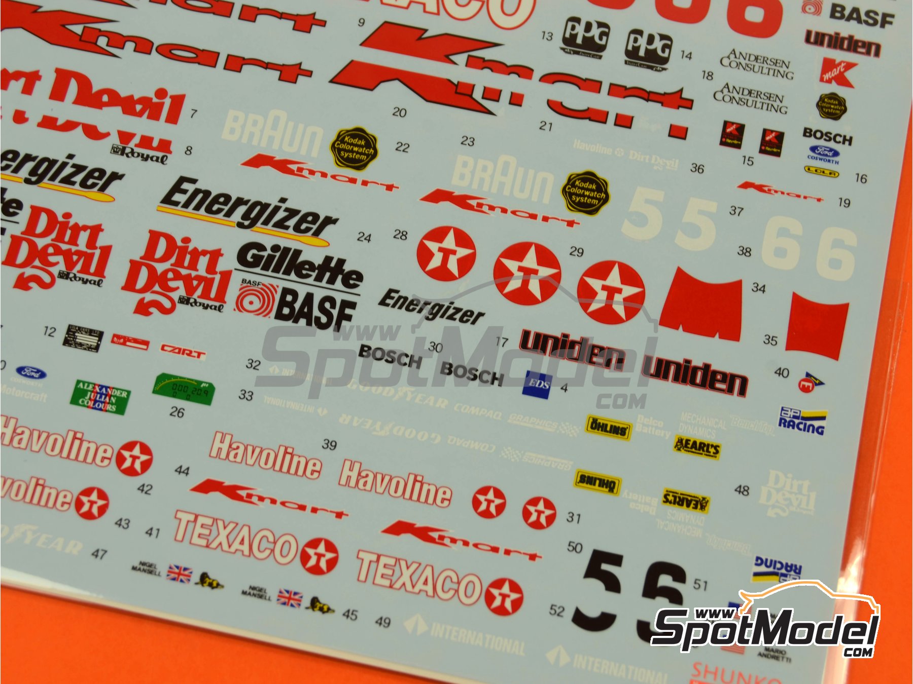 Image 3: Lola Ford T93/00 Havoline Texaco - CART IndyCar World Series 1993 | Marking / livery in 1/20 scale manufactured by Shunko Models (ref. SHK-D268) Image 3: Lola Ford T93/00 Havoline Texaco - CART IndyCar World Series 1993 | Marking / livery in 1/20 scale manufactured by Shunko Models (ref. SHK-D268)
