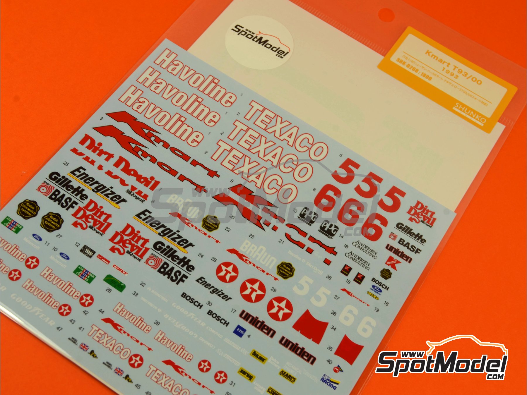 Image 4: Lola Ford T93/00 Havoline Texaco - CART IndyCar World Series 1993 | Marking / livery in 1/20 scale manufactured by Shunko Models (ref. SHK-D268) Image 4: Lola Ford T93/00 Havoline Texaco - CART IndyCar World Series 1993 | Marking / livery in 1/20 scale manufactured by Shunko Models (ref. SHK-D268)