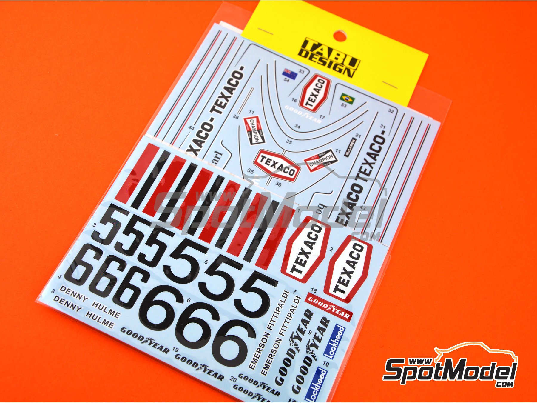 Image 1: McLaren Ford M23 Texaco Marlboro - FIA Formula 1 World Championship 1974 | Marking / livery in 1/12 scale manufactured by Tabu Design (ref. TABU12044R) Image 1: McLaren Ford M23 Texaco Marlboro - FIA Formula 1 World Championship 1974 | Marking / livery in 1/12 scale manufactured by Tabu Design (ref. TABU12044R)