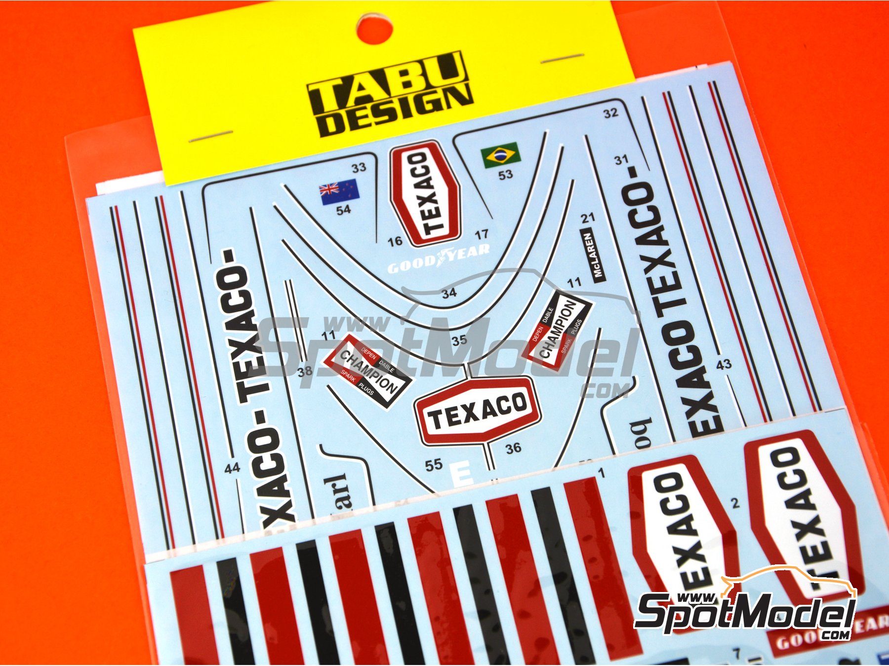 Image 2: McLaren Ford M23 Texaco Marlboro - FIA Formula 1 World Championship 1974 | Marking / livery in 1/12 scale manufactured by Tabu Design (ref. TABU12044R) Image 2: McLaren Ford M23 Texaco Marlboro - FIA Formula 1 World Championship 1974 | Marking / livery in 1/12 scale manufactured by Tabu Design (ref. TABU12044R)