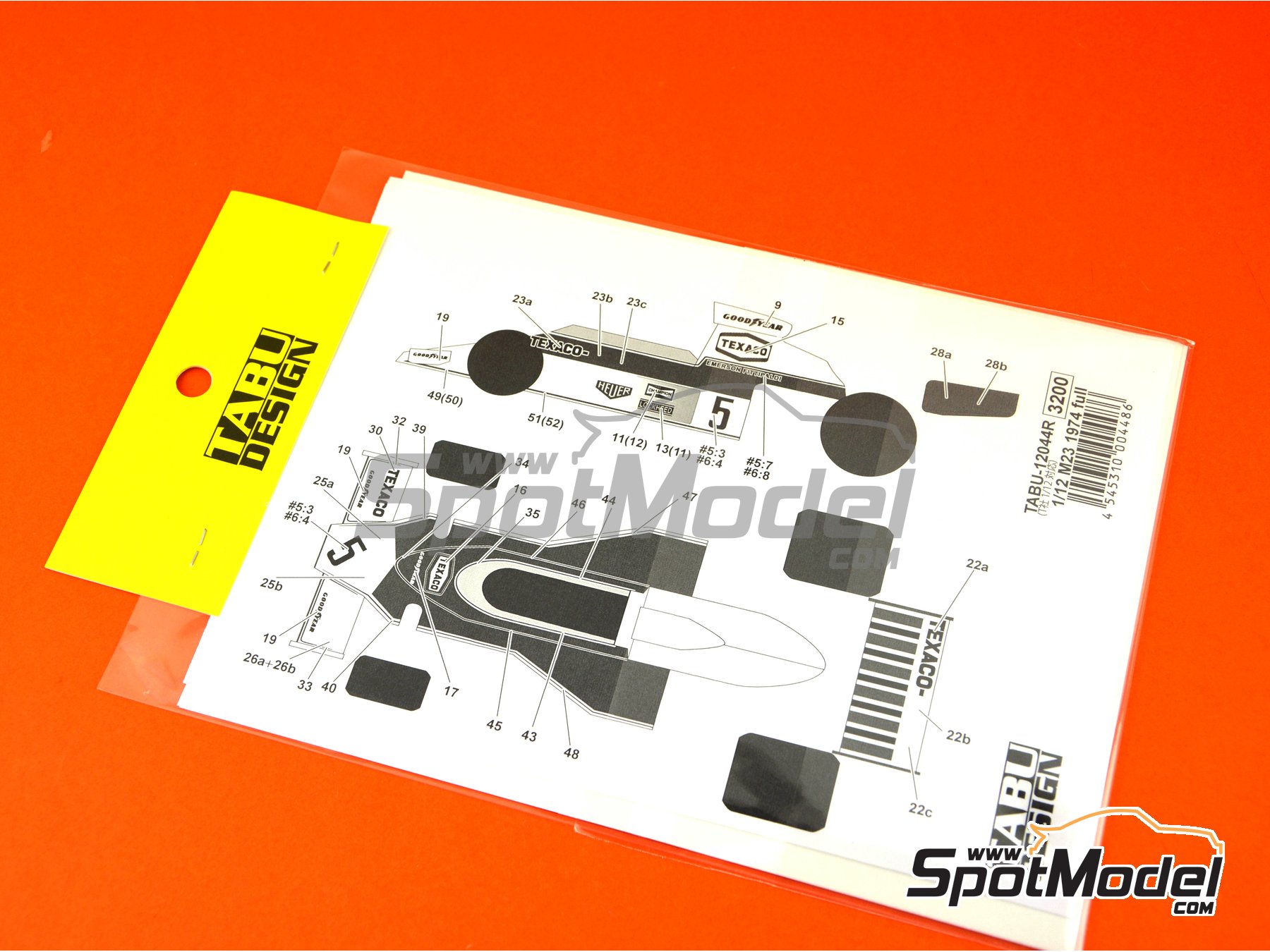 Image 4: McLaren Ford M23 Texaco Marlboro - FIA Formula 1 World Championship 1974 | Marking / livery in 1/12 scale manufactured by Tabu Design (ref. TABU12044R) Image 4: McLaren Ford M23 Texaco Marlboro - FIA Formula 1 World Championship 1974 | Marking / livery in 1/12 scale manufactured by Tabu Design (ref. TABU12044R)