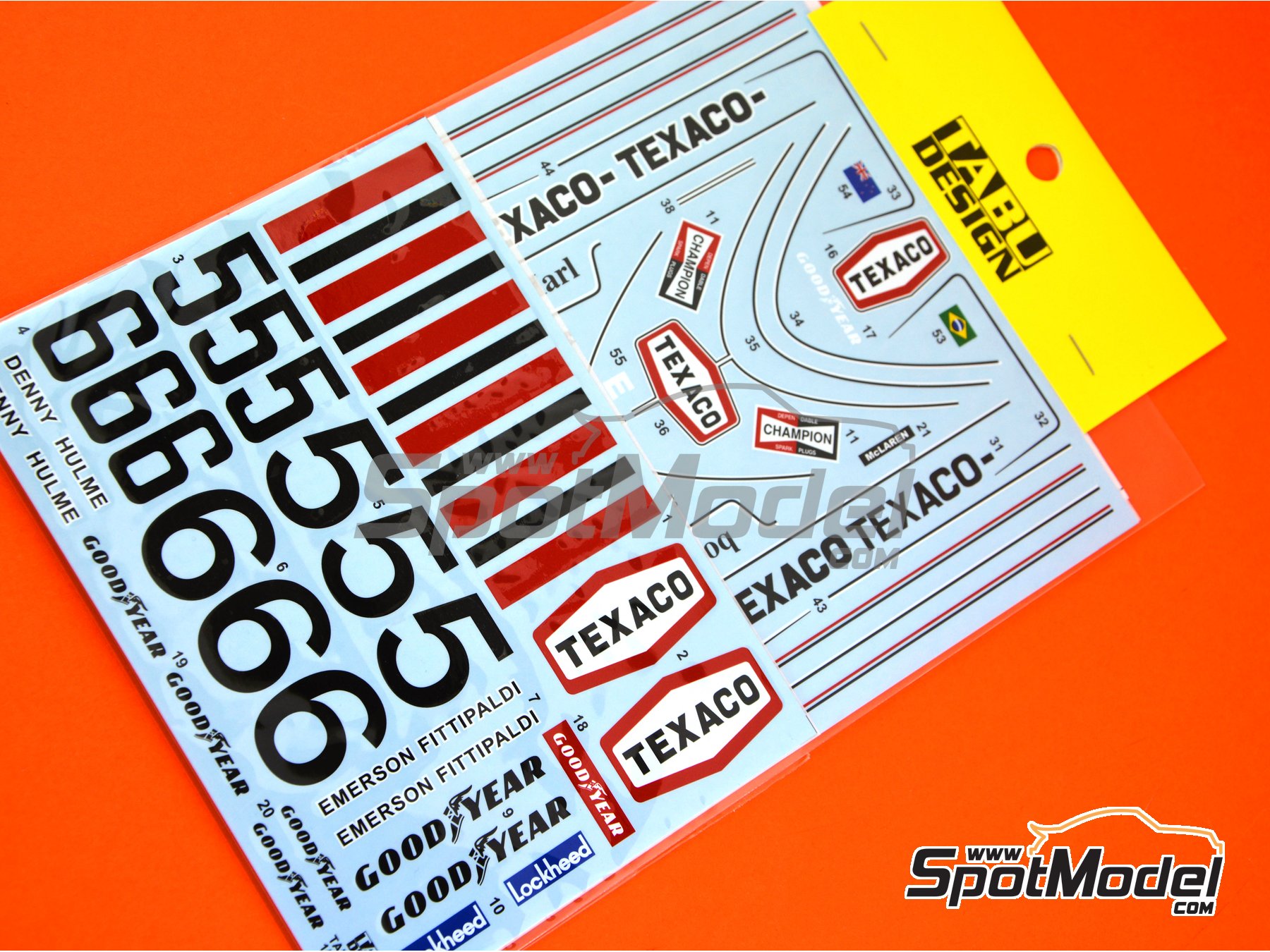 Image 5: McLaren Ford M23 Texaco Marlboro - FIA Formula 1 World Championship 1974 | Marking / livery in 1/12 scale manufactured by Tabu Design (ref. TABU12044R) Image 5: McLaren Ford M23 Texaco Marlboro - FIA Formula 1 World Championship 1974 | Marking / livery in 1/12 scale manufactured by Tabu Design (ref. TABU12044R)