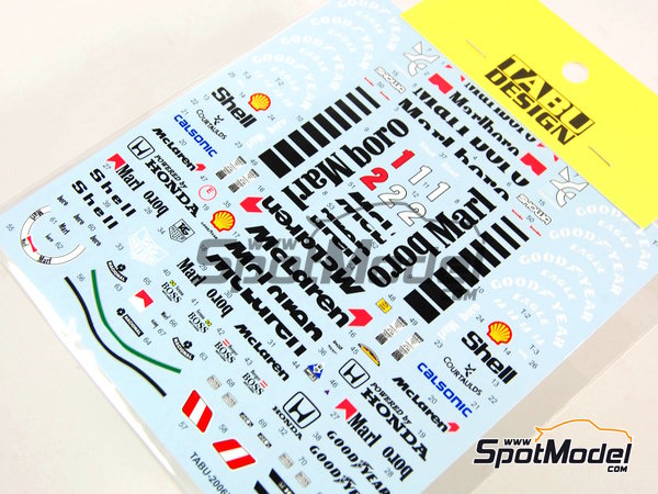 Image 1: McLaren Honda MP4/6 Marlboro - FIA Formula 1 World Championship 1991 | Marking / livery in 1/20 scale manufactured by Tabu Design (ref. TABU20067) Image 1: McLaren Honda MP4/6 Marlboro - FIA Formula 1 World Championship 1991 | Marking / livery in 1/20 scale manufactured by Tabu Design (ref. TABU20067)