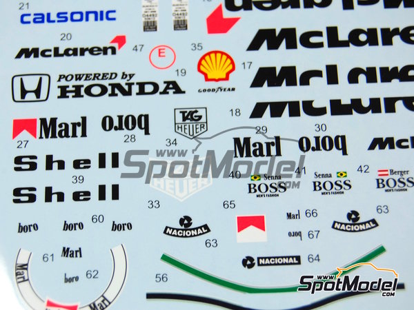 Image 3: McLaren Honda MP4/6 Marlboro - FIA Formula 1 World Championship 1991 | Marking / livery in 1/20 scale manufactured by Tabu Design (ref. TABU20067) Image 3: McLaren Honda MP4/6 Marlboro - FIA Formula 1 World Championship 1991 | Marking / livery in 1/20 scale manufactured by Tabu Design (ref. TABU20067)