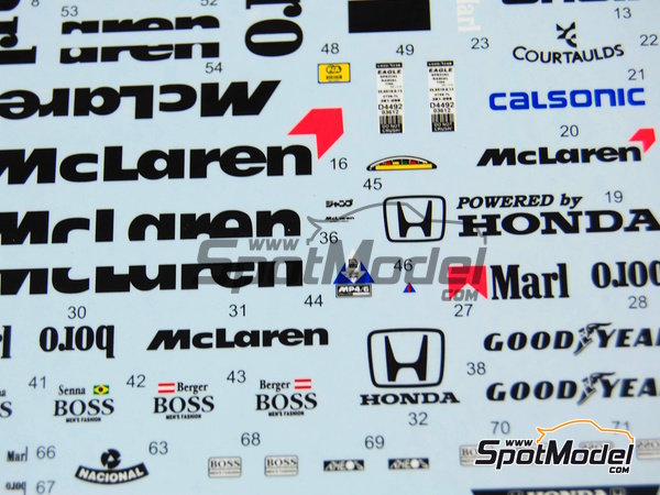 Image 4: McLaren Honda MP4/6 Marlboro - FIA Formula 1 World Championship 1991 | Marking / livery in 1/20 scale manufactured by Tabu Design (ref. TABU20067) Image 4: McLaren Honda MP4/6 Marlboro - FIA Formula 1 World Championship 1991 | Marking / livery in 1/20 scale manufactured by Tabu Design (ref. TABU20067)