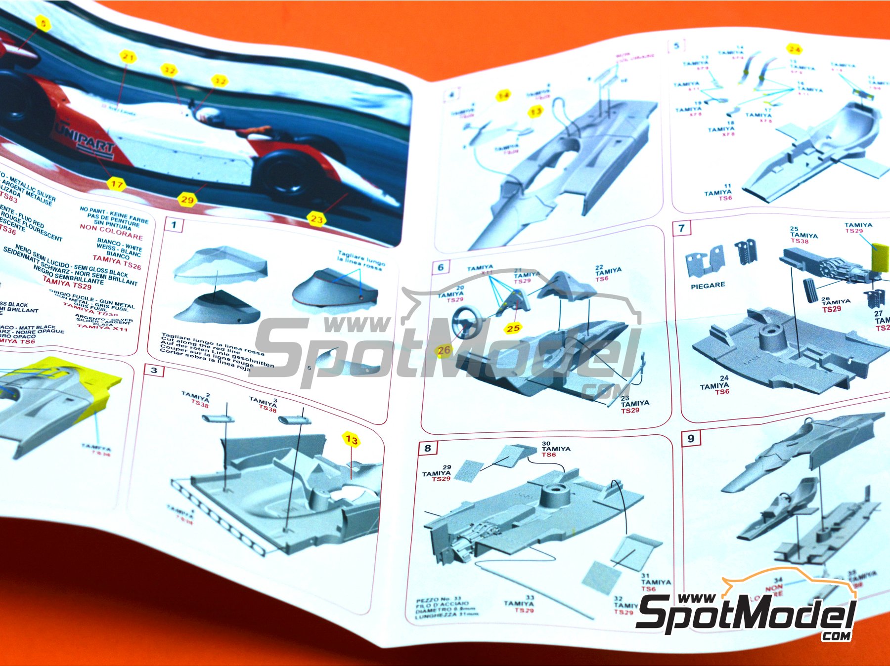 Image 9: McLaren Ford MP4/1B Marlboro - FIA Formula 1 World Championship 1982 | Model car kit in 1/43 scale manufactured by Tameo Kits (ref. SLK111) Image 9: McLaren Ford MP4/1B Marlboro - FIA Formula 1 World Championship 1982 | Model car kit in 1/43 scale manufactured by Tameo Kits (ref. SLK111)