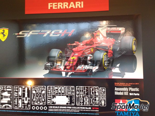 Image 10: Ferrari SF70H Banco Santander - Australian Formula 1 Grand Prix 2017 | Model car kit in 1/20 scale manufactured by Tamiya (ref. TAM20068, also 20068) Image 10: Ferrari SF70H Banco Santander - Australian Formula 1 Grand Prix 2017 | Model car kit in 1/20 scale manufactured by Tamiya (ref. TAM20068, also 20068)