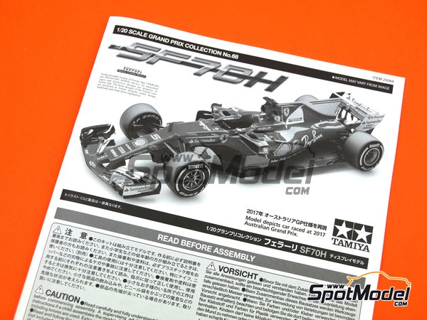Image 31: Ferrari SF70H Banco Santander - Australian Formula 1 Grand Prix 2017 | Model car kit in 1/20 scale manufactured by Tamiya (ref. TAM20068, also 20068) Image 31: Ferrari SF70H Banco Santander - Australian Formula 1 Grand Prix 2017 | Model car kit in 1/20 scale manufactured by Tamiya (ref. TAM20068, also 20068)