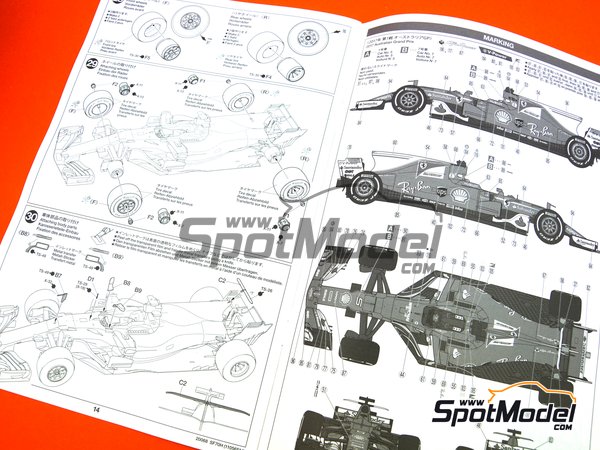 Image 34: Ferrari SF70H Banco Santander - Australian Formula 1 Grand Prix 2017 | Model car kit in 1/20 scale manufactured by Tamiya (ref. TAM20068, also 20068) Image 34: Ferrari SF70H Banco Santander - Australian Formula 1 Grand Prix 2017 | Model car kit in 1/20 scale manufactured by Tamiya (ref. TAM20068, also 20068)