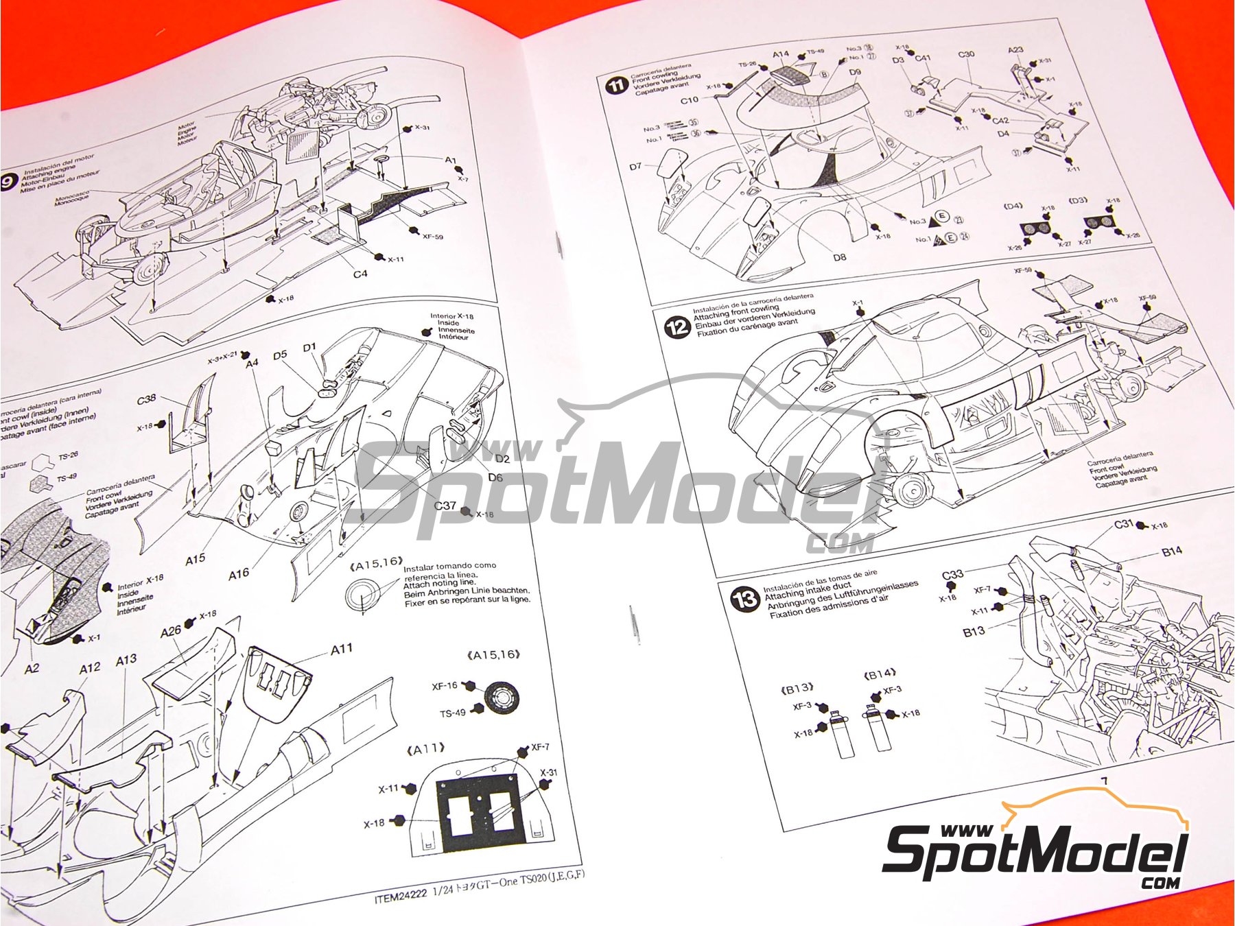 Image 3: Toyota TS020 GT-One Toyota Motorsports Team sponsored by Esso, Zent - 24 Hours Le Mans 1999 | Car scale model kit in 1/24 scale manufactured by Tamiya (ref. TAM24222, also 4950344991976 and 24222) Image 3: Toyota TS020 GT-One Toyota Motorsports Team sponsored by Esso, Zent - 24 Hours Le Mans 1999 | Car scale model kit in 1/24 scale manufactured by Tamiya (ref. TAM24222, also 4950344991976 and 24222)