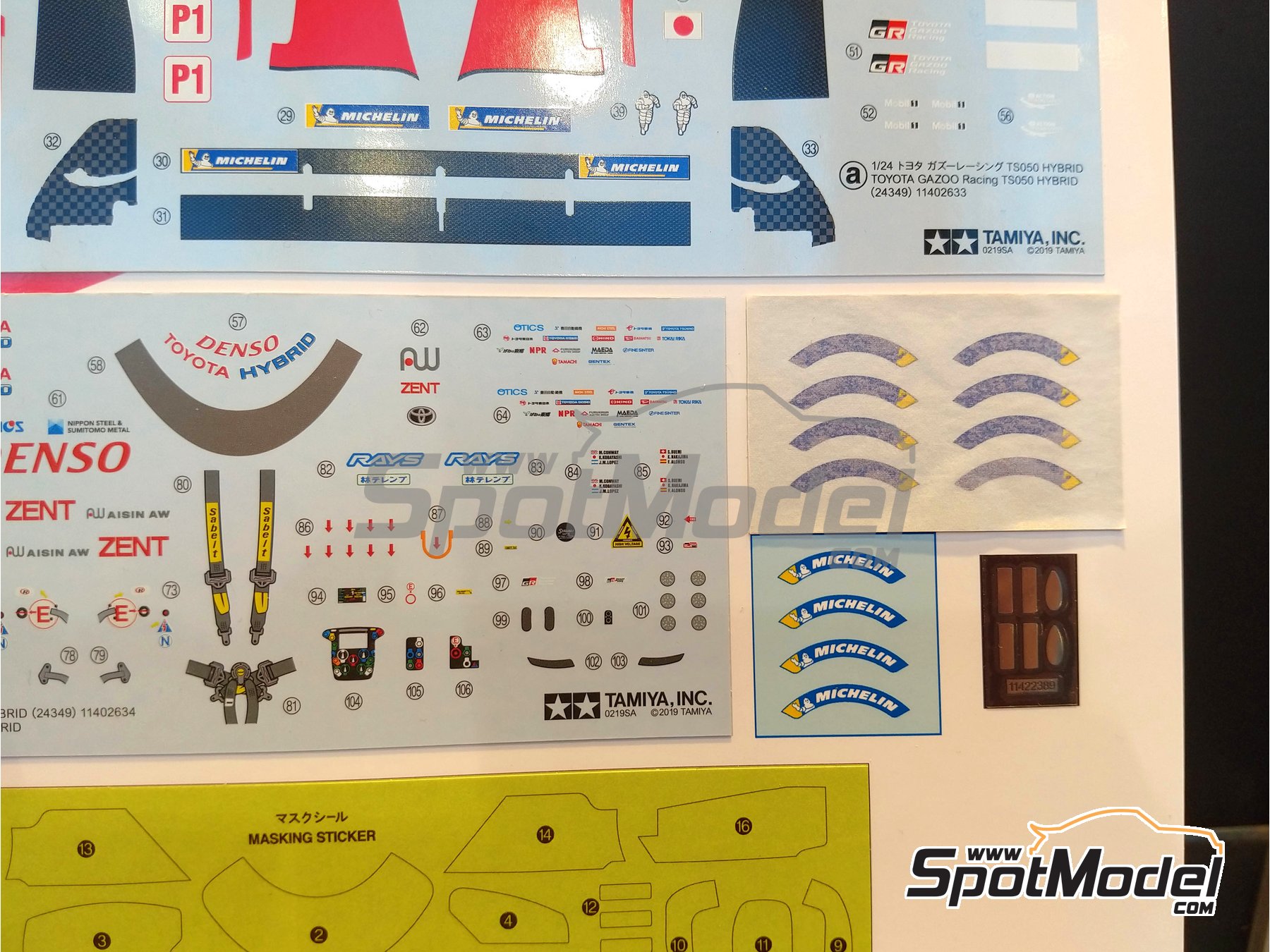 Image 15: Toyota TS050 Hybrid sponsored by Gazoo Racing - 24 Hours Le Mans 2018 | Car scale model kit in 1/24 scale manufactured by Tamiya (ref. TAM24349, also 4950344243495 and 24349) Image 15: Toyota TS050 Hybrid sponsored by Gazoo Racing - 24 Hours Le Mans 2018 | Car scale model kit in 1/24 scale manufactured by Tamiya (ref. TAM24349, also 4950344243495 and 24349)
