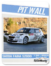 Calcas 1/24 Pit Wall - Skoda Fabia S2000 Wings for Life - N 15 - S. Ogier + J. Ingrassia - Montecarlo rally 2012 para kit de Belkits BEL-004