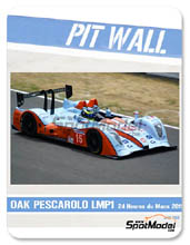 Calcas 1/24 Pit Wall - OAK Pescarolo LMP1 Gulf - N 15 - 24 Horas de Le Mans 2011 para kit de Belkits BEL-004