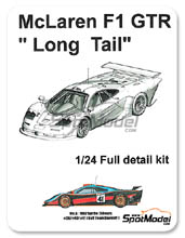 Car kit 1/24 by Model Factory Hiro - McLaren F1 GTR  Long Tail Gulf Davidoff - N 39, 40, 41 - 24 Hours Le Mans 1997 - Multimedia kit