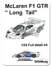 Car kit 1/24 by Model Factory Hiro - McLaren F1 GTR  Long Tail Fina BMW Motorsport - N 42, 43 - 24 Hours Le Mans 1997 - Multimedia kit