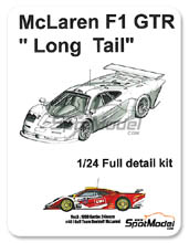 Car kit 1/24 by Model Factory Hiro - McLaren F1 GTR  Long Tail Gulf EMI Davidoff Team - N 40 - 24 Hours Le Mans 1998 - Multimedia kit