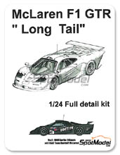 Car kit 1/24 by Model Factory Hiro - McLaren F1 GTR  Long Tail Loctite Gulf Davidoff - N 41 - 24 Hours Le Mans 1998 - Multimedia kit